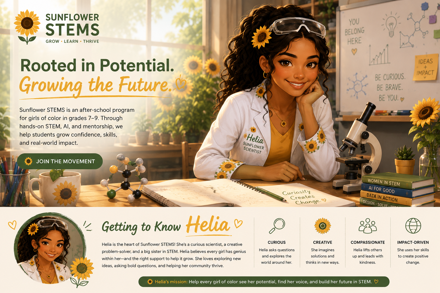 Getting to know Helia, the Sunflower Scientist